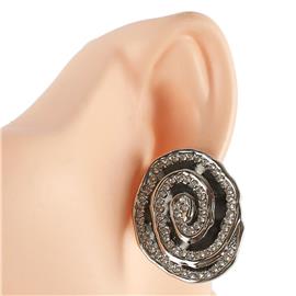 Metal Swirl Oval Clip-On Earring