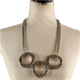 Metal Round Chain Necklace Set