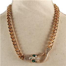 Metal Chain Snake Necklace