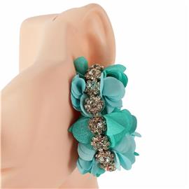 Fashion Crystal Flower Hoop Earring