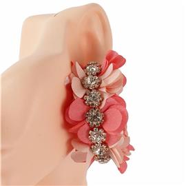Fashion Crystal Flower Hoop Earring