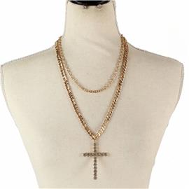 Metal Cross Necklace Set