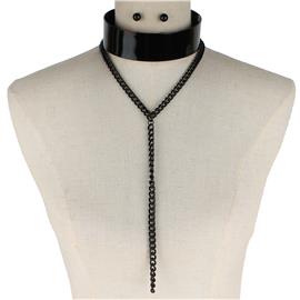 Fashion Drop Shape Choker Necklace Set