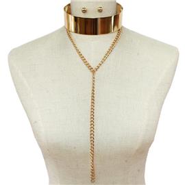 Fashion Drop Shape Choker Necklace Set