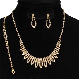 JR Rhinestone 3 Pcs Necklace Set