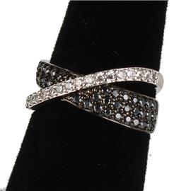 CZ Two Tone X Ring Size 9