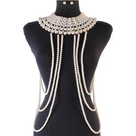 Pearl Drop Body Chain Set