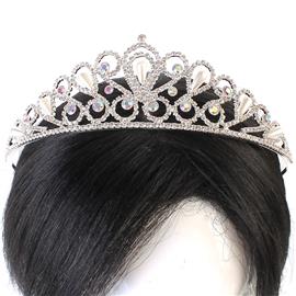 Rhinestones Pearl Swirl Tiara