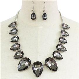 Crystal Tear Necklace Set