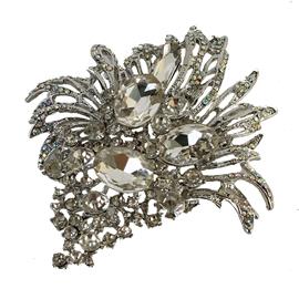 Crystal Flower Brooch