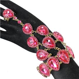 Crystal Teardrop Hand Chain Bracelet