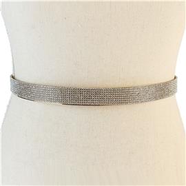 Metal 8 Lines Rhinestones Belt