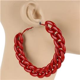 CCB Curb Chain Hoop Earring