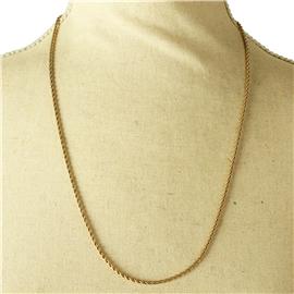""24"  Stainless Steel Twisted Chain Necklace "