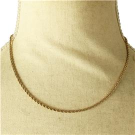 ""16" Stainless Steel Twisted Chain Necklace "