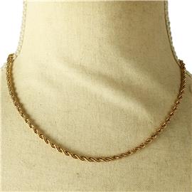 ""16" Stainless Steel Twisted Chain Necklace "