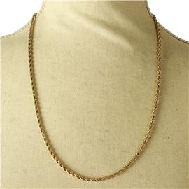 ""24" Stainless Steel Twisted Chain Necklace"