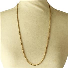 ""30" Stainless Steel Twisted Chain Necklace"