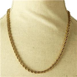 ""20" Stainless Steel Twisted Chain Necklace"