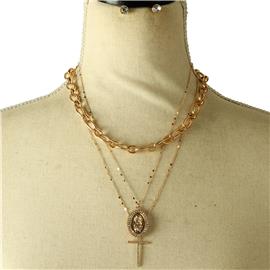 Metal ChainS Butterfly Necklace Set