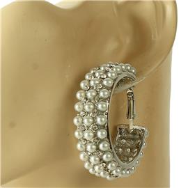 ""50mm" Metal Pearl Hoop Earring "