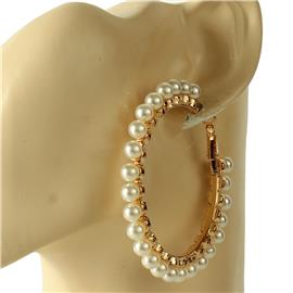 ""50mm" Pearl Hoop Earring "