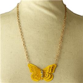 Metal Butterfly Pendant Necklace