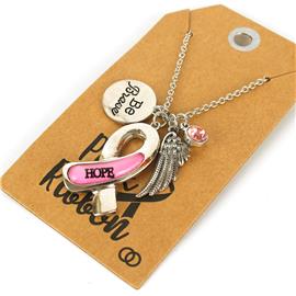Pink Ribbon Necklace