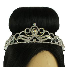 Rhinestones Swirl Tear Tiara