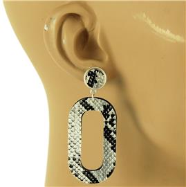 Fashion Oval Animal Print Earring