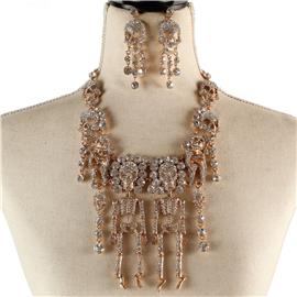 Fashion Crystal Skull Necklace Set