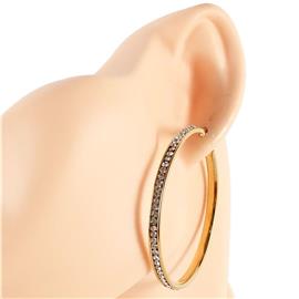50mm Rhodium CZ Hoop Earring