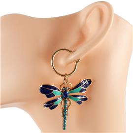Fashion Hoop Dragon Fly Earring