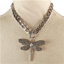 Link Chain Pendant Dragonfly Necklace