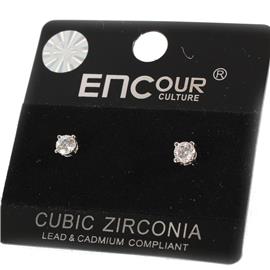 4 MM Cubic Zirconia Round Stud Earring