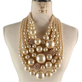 Pearls Multilayereds Necklace Set