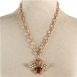 Chain Pendant Bee Necklace