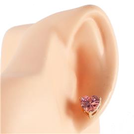 Cubic Zirconia Heart Stud Earring