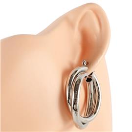 Metal Hoop Twisted Earring