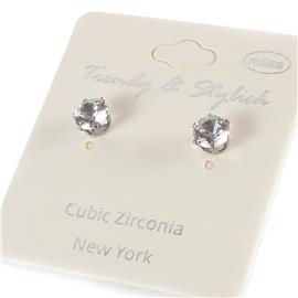 25in Cubic Zirconia Round Stud Earring