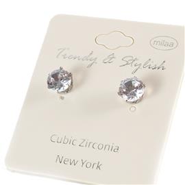 30in Cubic Zirconia Round Stud Earring