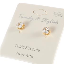 25in Cubic Zirconia Square Stud Earring