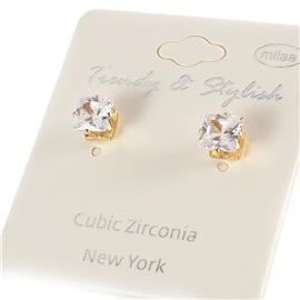 30in Cubic Zirconia Square Stud Earring