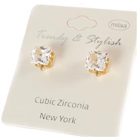 35in Cubic Zirconia Square Stud Earring