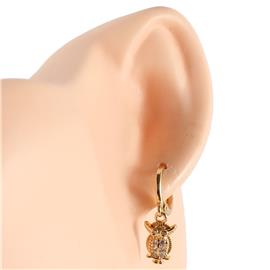 CZ Owl Huggie Hoop Earring