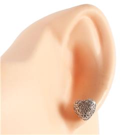 CZ Heart Stud Earring