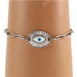 Stainless Steel Charm Evil Eye Bracelet