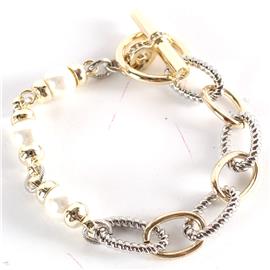 Rhodium Pearl Bracelet