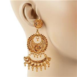 Golden Metal Chandelier Earring