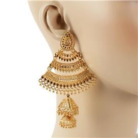 Golden Metal Chandelier Earring